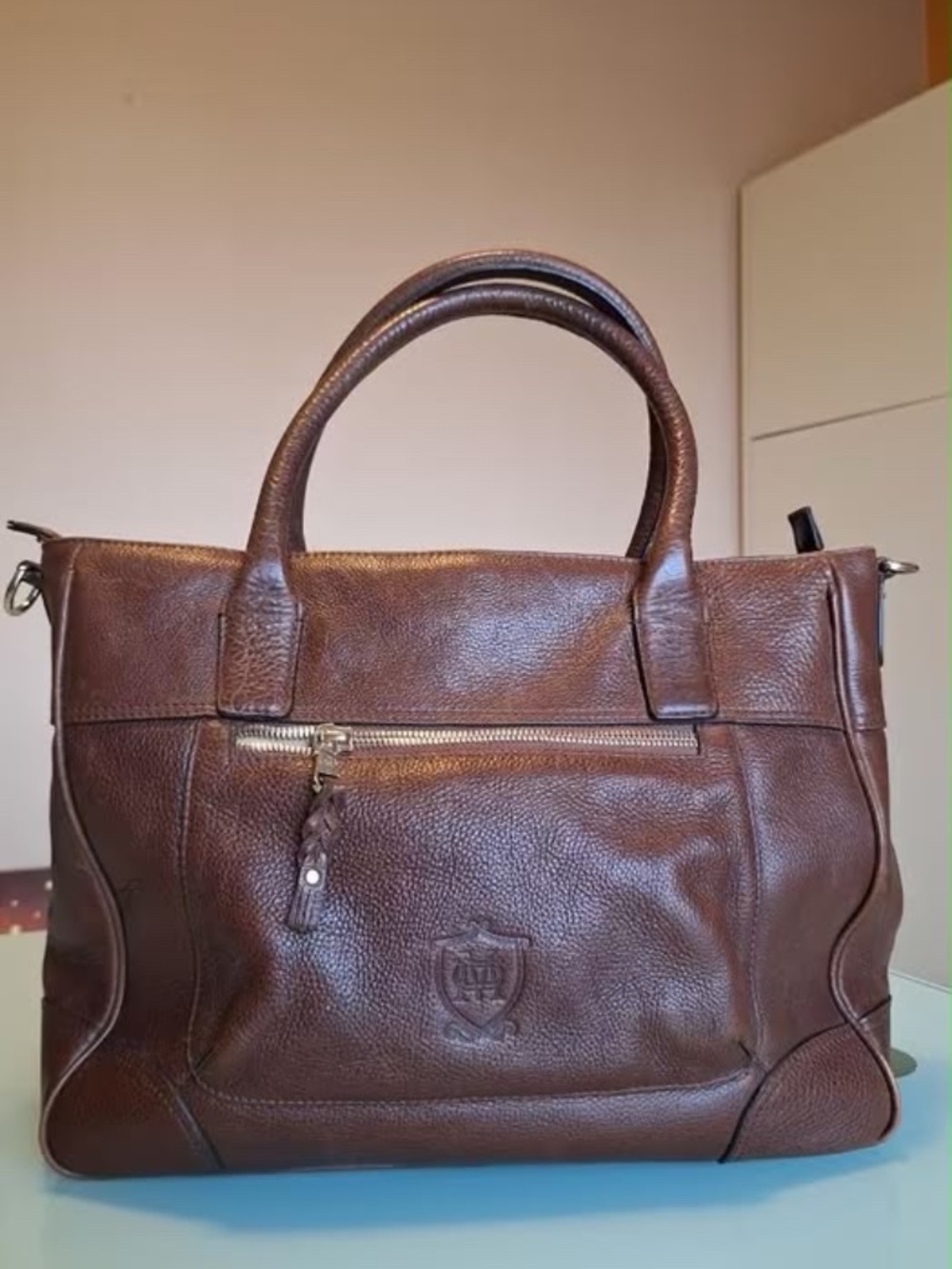 Massimo Dutti Tote Bag - Leather (Rich Dark Brown)